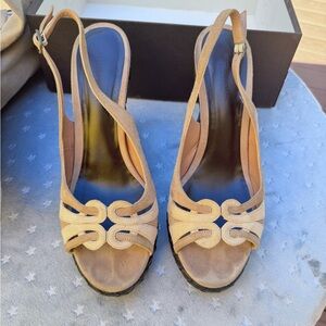 Bottega Veneta Beige Slingback Heels